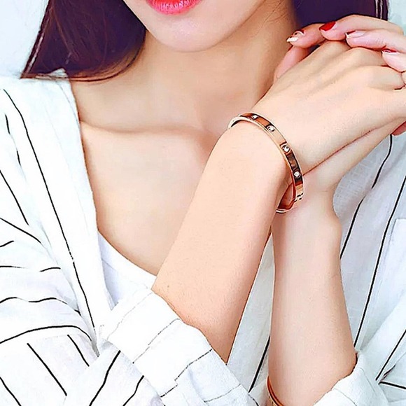 Gold Love Screwdriver Bangle Bracelet Luxury Nail Screw High Quality With Stones - Picture 8 of 9